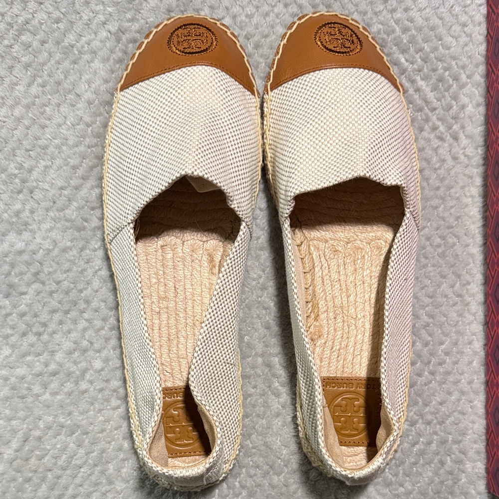 Women's Cream and Tan Tory Burch Espadrilles